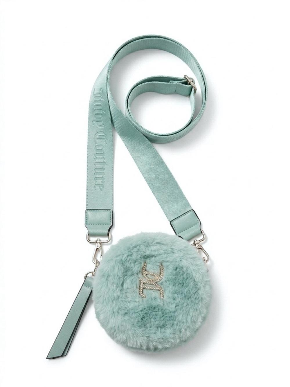 Juicy Couture Fuzzy Mint Green Mini Crossbody Bag Coin Purse Y2K McBling Bratz